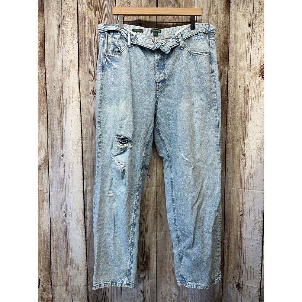 Wild Fable High Rise Straight Leg Distressed Button Fly Denim Jeans Size 17